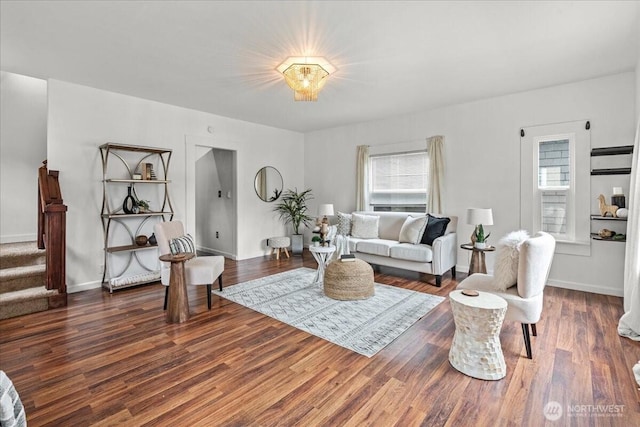 820 S Ferry St, Tacoma, WA 98405 - living room featuring stairs and wood finished floors