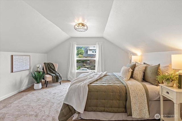 820 S Ferry St, Tacoma, WA 98405 - carpeted bedroom featuring lofted ceiling and baseboards
