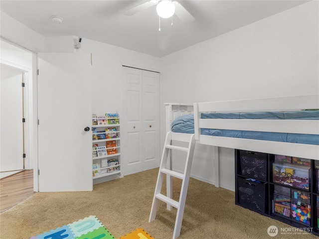 839 Avalon Ct SE, Olympia, WA 98513 - bedroom with carpet and a ceiling fan