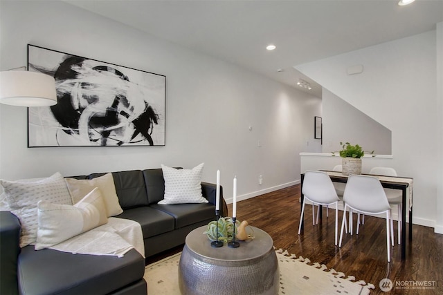 5929 California Ave SW Unit B, Seattle, WA 98136 - living room featuring wood finished floors and recessed lighting
