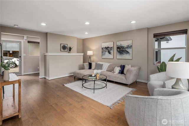 1600 11th Ave S, Seattle, WA 98134 - living room featuring wood finished floors and recessed lighting