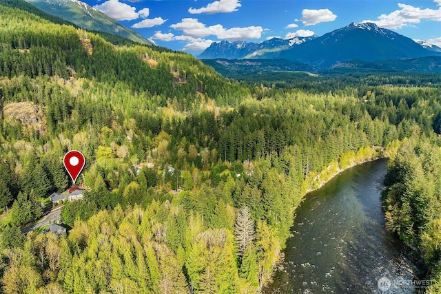 43936 SE 127th Pl, North Bend, WA 98045 - drone / aerial view of a forest and a mountainous background
