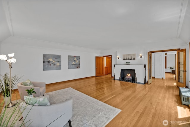 519 W Roy St Unit 211, Seattle, WA 98119 - living area with light wood-type flooring and a fireplace with flush hearth