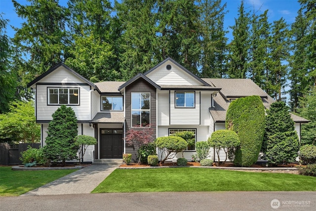16432 SE 24th St, Bellevue, WA 98008 - view of front facade featuring a front yard, driveway, and roof with shingles