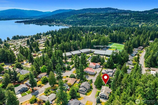 16432 SE 24th St, Bellevue, WA 98008 - aerial overview of property's location featuring a water and mountain view