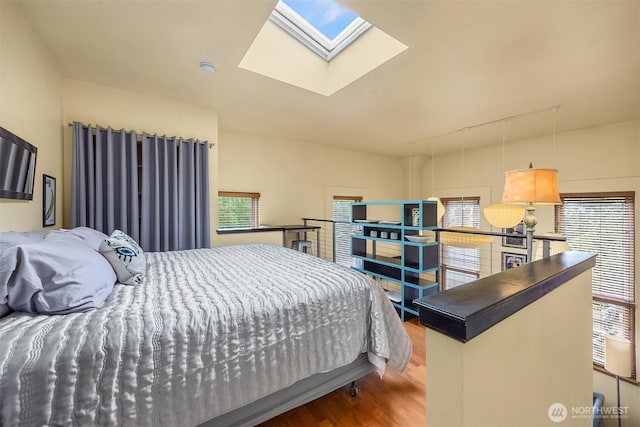 842 Washington St Unit 204, Port Townsend, WA 98368 - bedroom with a skylight and wood finished floors