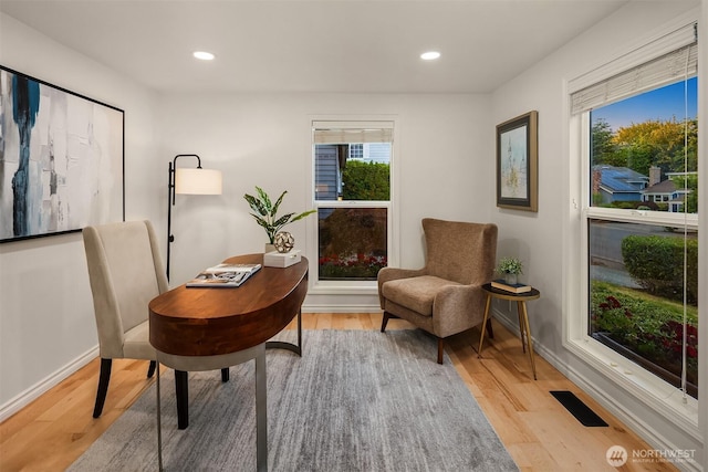 12810 SE 22nd Pl, Bellevue, WA 98005 - office area featuring light wood finished floors and recessed lighting