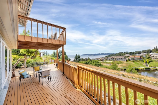 14007 65th Pl W, Edmonds, WA 98026 - wooden deck featuring a water view