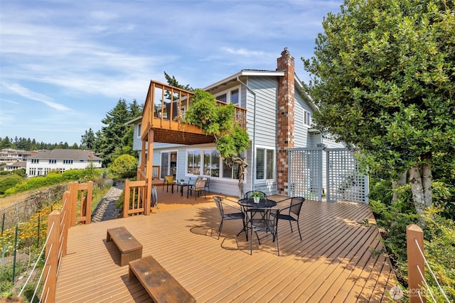 14007 65th Pl W, Edmonds, WA 98026 - wooden terrace featuring outdoor dining space