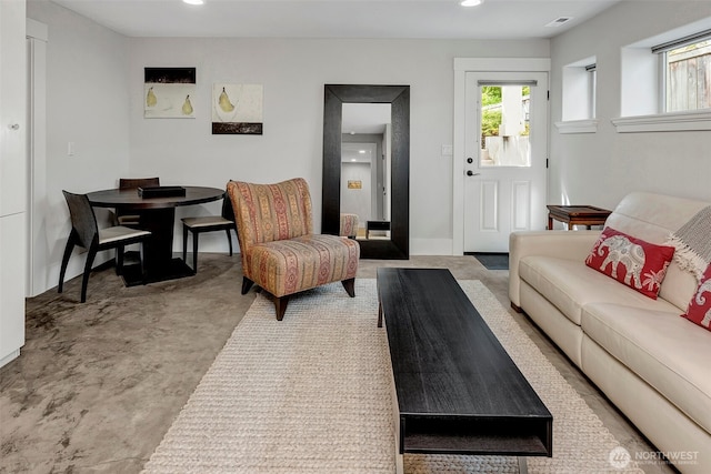 2611 9th Ave W, Seattle, WA 98119 - living room featuring recessed lighting and baseboards