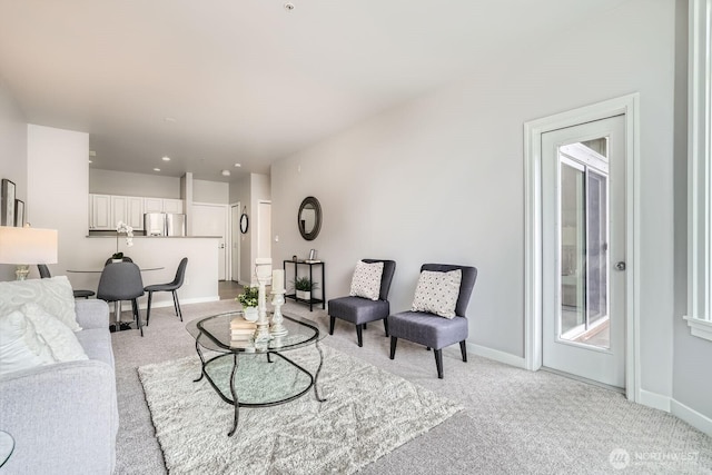 2414 1st Ave Unit 519, Seattle, WA 98121 - living area with light colored carpet and baseboards