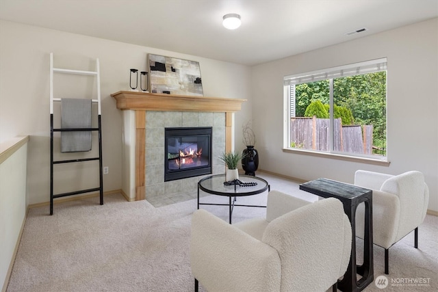 33036 42nd Ave S, Federal Way, WA 98001 - living room with carpet flooring and a tile fireplace