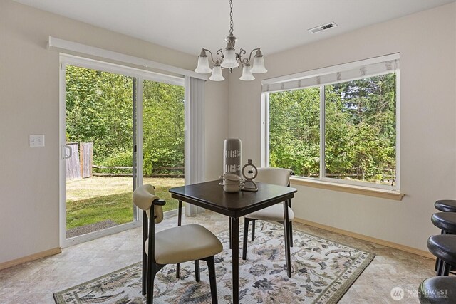 33036 42nd Ave S, Federal Way, WA 98001 - dining space featuring a chandelier and plenty of natural light