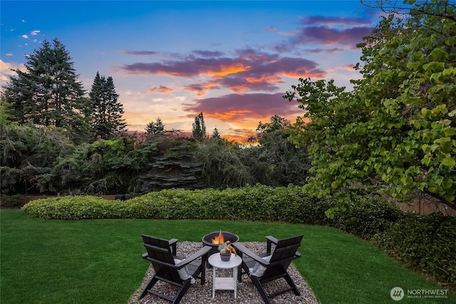 11665 NE Sunset Loop, Bainbridge Island, WA 98110 - view of green lawn featuring a fire pit