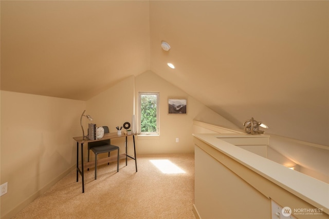 3926A S Brandon St, Seattle, WA 98118 - bonus room featuring vaulted ceiling, light colored carpet, and a desk
