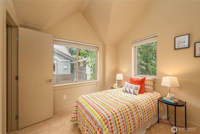 3926A S Brandon St, Seattle, WA 98118 - bedroom featuring carpet floors and lofted ceiling
