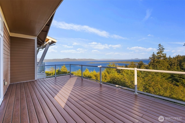 3224 Overlook Loop, Ilwaco, WA 98624 - wooden terrace with a water and mountain view