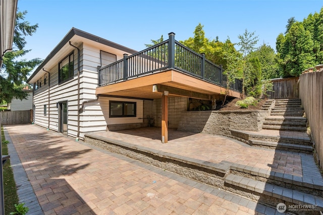 21239 15th Ave S, Des Moines, WA 98198 - back of house with a patio area, a wooden deck, and stairs