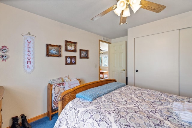 836 Harman Way S Unit 82, Orting, WA 98360 - carpeted bedroom featuring a closet and a ceiling fan
