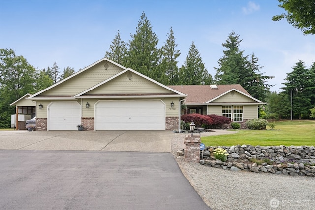 16116 4th Ave NW, Arlington, WA 98223 - view of front of house featuring brick siding, concrete driveway, a garage, and a front yard
