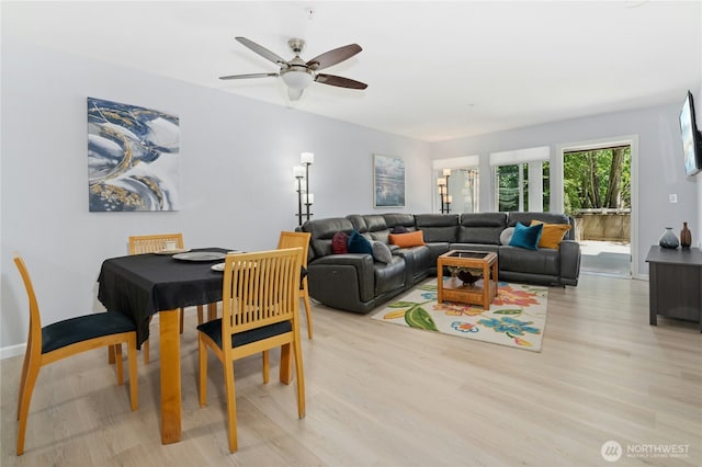 17426 Bothell Way NE Unit A105, Bothell, WA 98011 - living area featuring light wood finished floors and ceiling fan