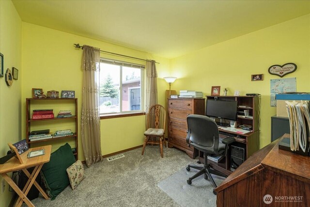 1890 Edgewood Dr, Camano Island, WA 98282 - carpeted home office featuring baseboards