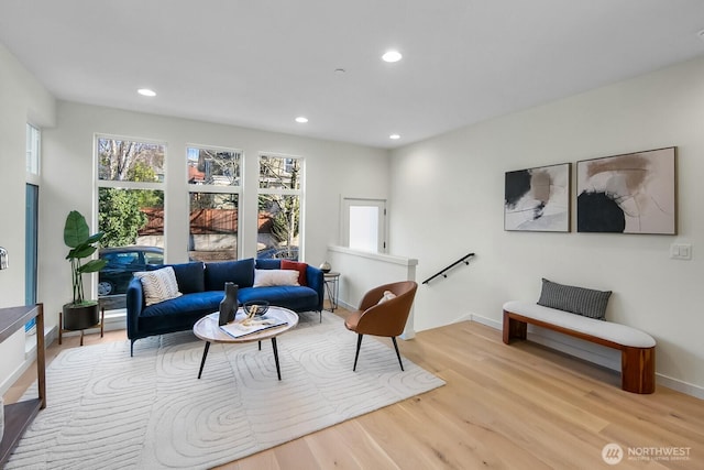 501 11th Ave E, Seattle, WA 98102 - living room featuring wood finished floors and recessed lighting