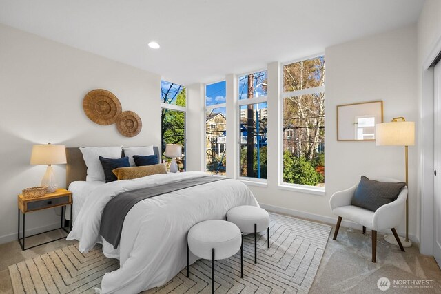 501 11th Ave E, Seattle, WA 98102 - carpeted bedroom featuring baseboards and recessed lighting
