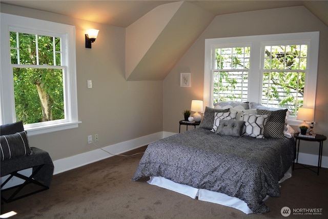 1809 NE 63rd St, Seattle, WA 98115 - carpeted bedroom with vaulted ceiling and baseboards