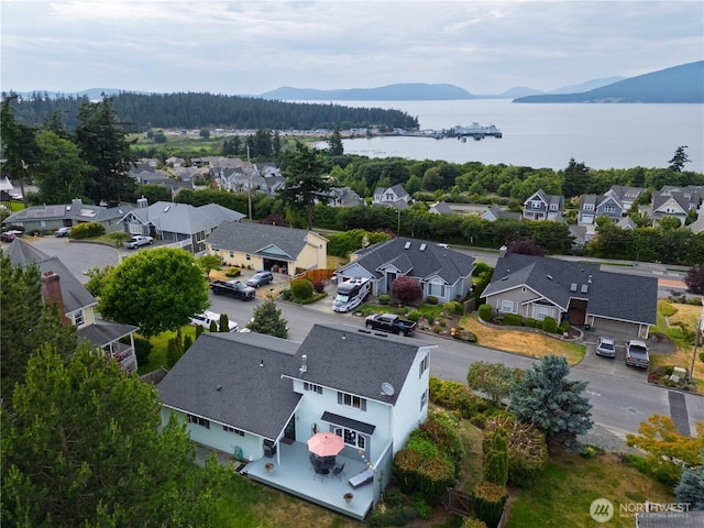 4607 Camano Pl, Anacortes, WA 98221 - aerial view of residential area featuring a water and mountain view