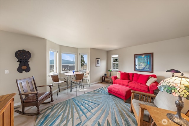 4607 Camano Pl, Anacortes, WA 98221 - living room with carpet floors and a water view