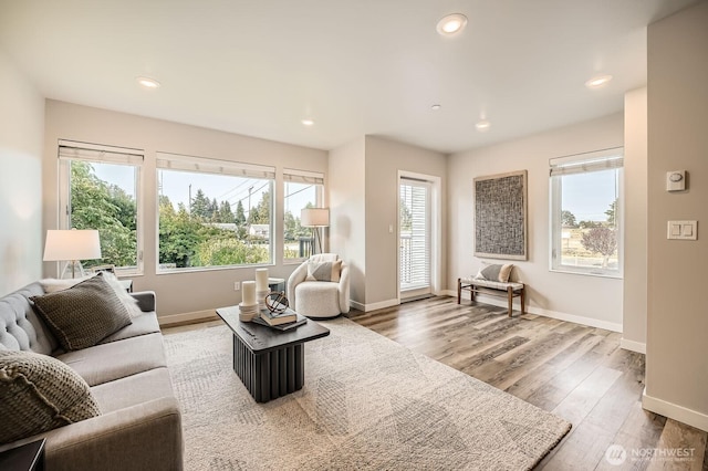 1823 SW 96th Ln, Seattle, WA 98106 - living area with healthy amount of natural light, light wood-style floors, and recessed lighting