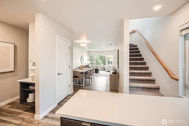 1823 SW 96th Ln, Seattle, WA 98106 - stairway with wood finished floors and recessed lighting