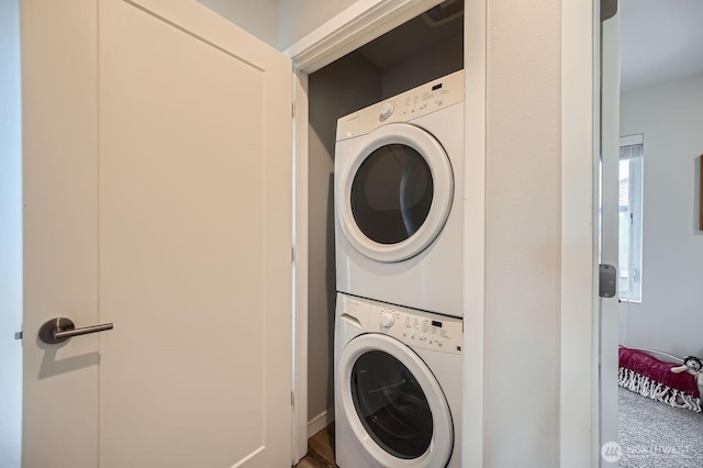 1823 SW 96th Ln, Seattle, WA 98106 - washroom with stacked washer / dryer