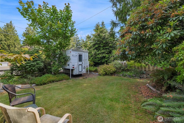 7818 185th Pl SW, Edmonds, WA 98026 - view of grassy yard with an outdoor structure