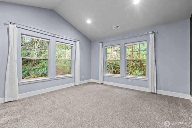 1 Valley View Cir, Bellingham, WA 98229 - carpeted spare room featuring lofted ceiling, healthy amount of natural light, and recessed lighting
