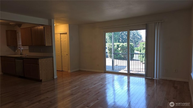 1040 Columbia River Dr Unit 1, Vancouver, WA 98664 - kitchen featuring wood finished floors and dishwashing machine