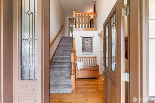 6834 Kenfig Pl SW, Port Orchard, WA 98367 - entryway with stairs and light wood-type flooring