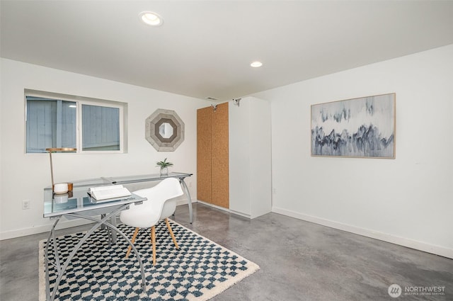 2329 NE 103rd St, Seattle, WA 98125 - home office featuring concrete flooring and recessed lighting