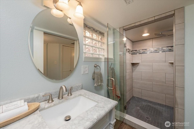 2321 NE 127th St, Seattle, WA 98125 - bathroom featuring a stall shower and vanity