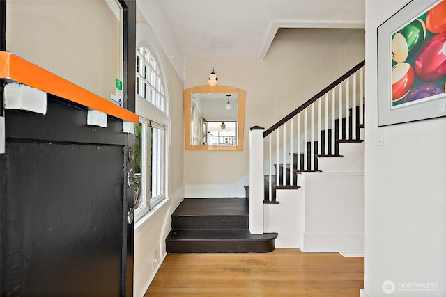 1222 N 4th St, Tacoma, WA 98403 - entryway featuring wood finished floors and stairs
