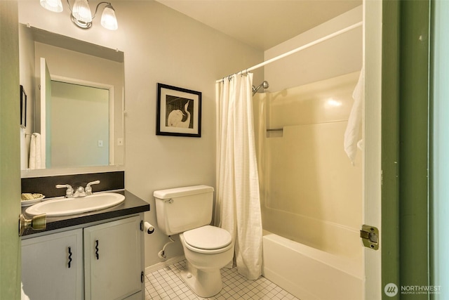 27727 94th Ave SW, Vashon, WA 98070 - bathroom featuring vanity, tile patterned floors, and shower / bath combo