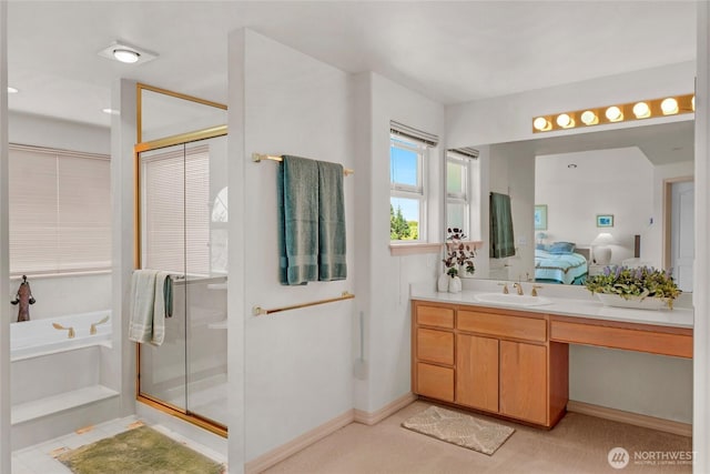 3607 Walthew Dr SE, Lacey, WA 98503 - full bathroom with a bath, vanity, ensuite bath, and a shower with door