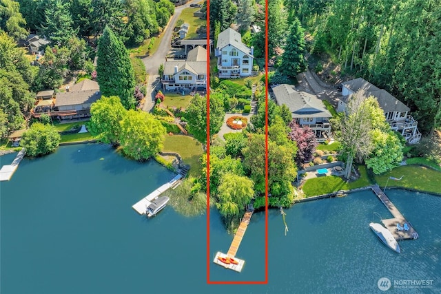 3607 Walthew Dr SE, Lacey, WA 98503 - aerial view of property's location with a large body of water and property parcel outlined