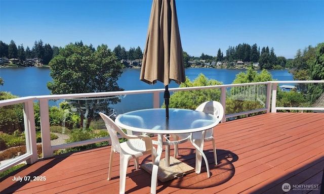 3607 Walthew Dr SE, Lacey, WA 98503 - wooden deck featuring a water view