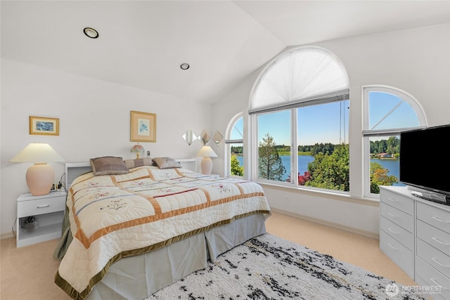 3607 Walthew Dr SE, Lacey, WA 98503 - carpeted bedroom featuring lofted ceiling and baseboards