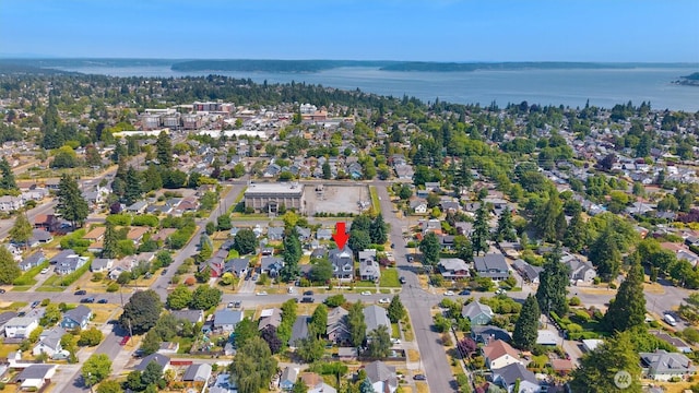 3705 N 18th St, Tacoma, WA 98406 - aerial overview of property's location with a large body of water and nearby suburban area