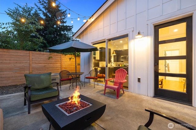 3705 N 18th St, Tacoma, WA 98406 - view of patio / terrace with an outdoor fire pit and a sink