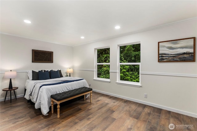 28 Lost Lake Ln, Bellingham, WA 98229 - bedroom with ornamental molding, wood finished floors, and recessed lighting