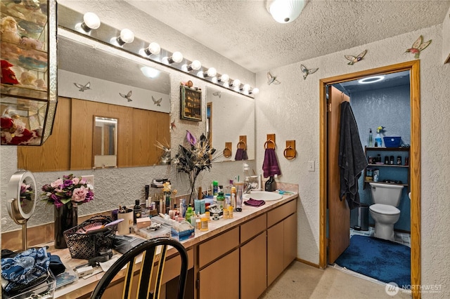 7445S Pine St, Tacoma, WA 98409 - full bathroom featuring a textured wall, a textured ceiling, and double vanity